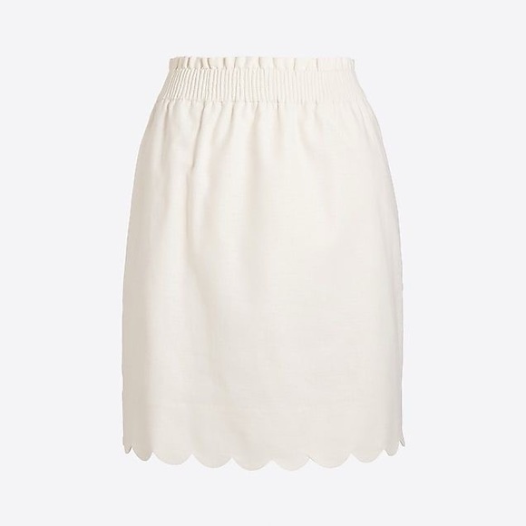 J. Crew Women's Scalloped sidewalk skirt in White 12 - Picture 1 of 7